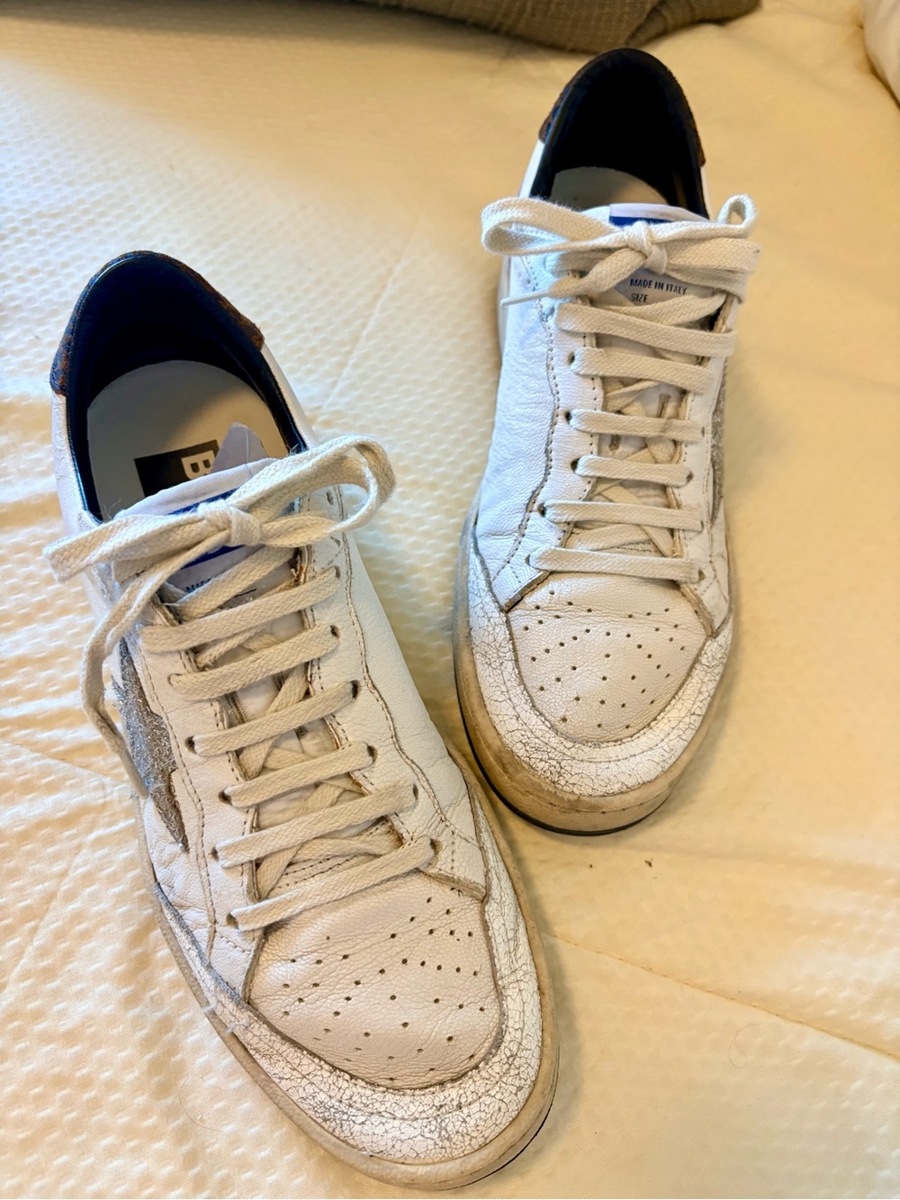 Golden Goose Ballstar Silver Sparkle Star Leopard Heel - Picture 3 of 6